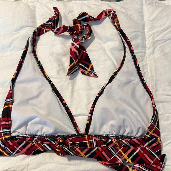 CATALINA - PLAID PINK/RED/BLK 2 - PC. SWIMSUIT SZ. L - Picture 3 of 4